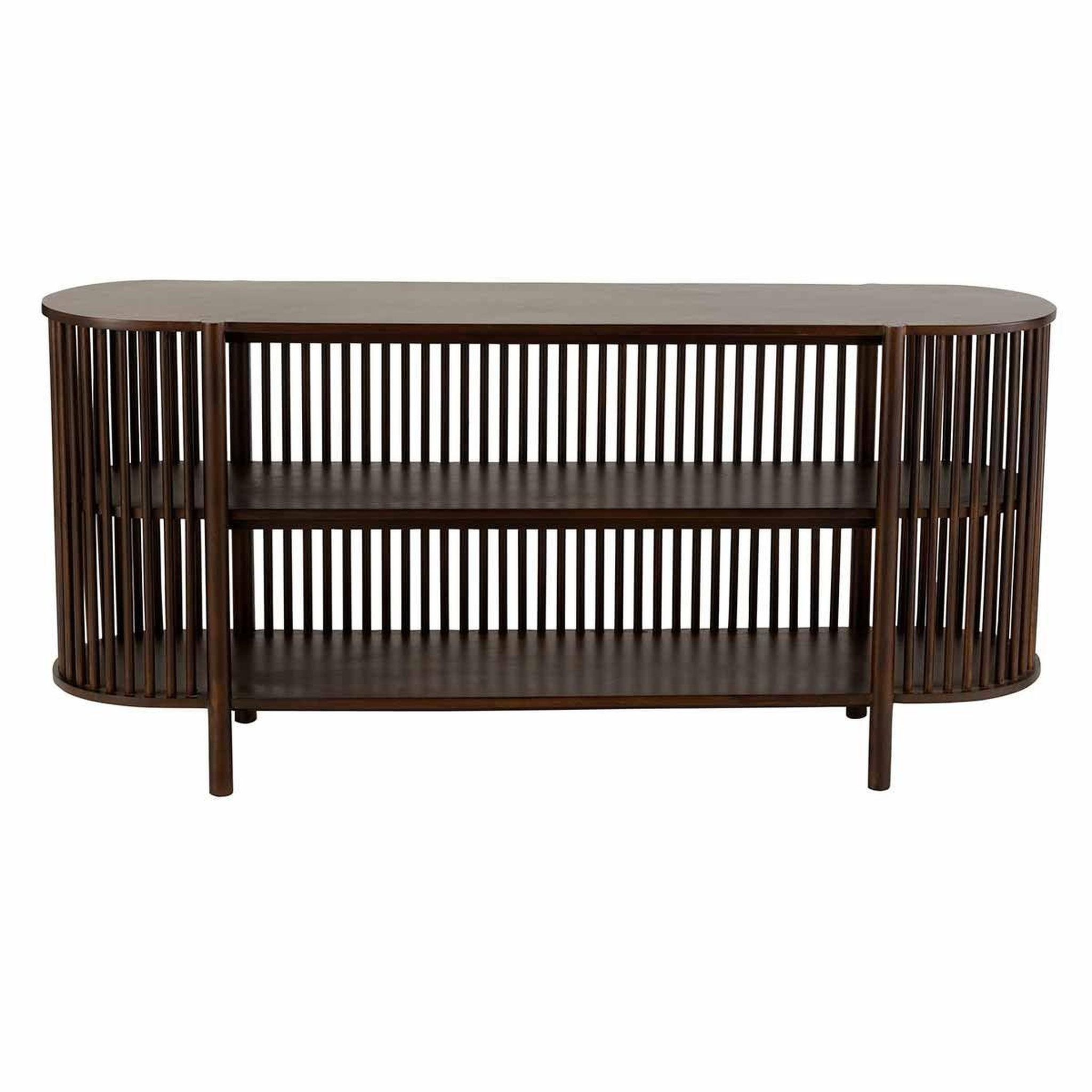 Voir la diapositive 2 : J-LINE Console 2 niveaux en bois  gavya  160cm brun foncé