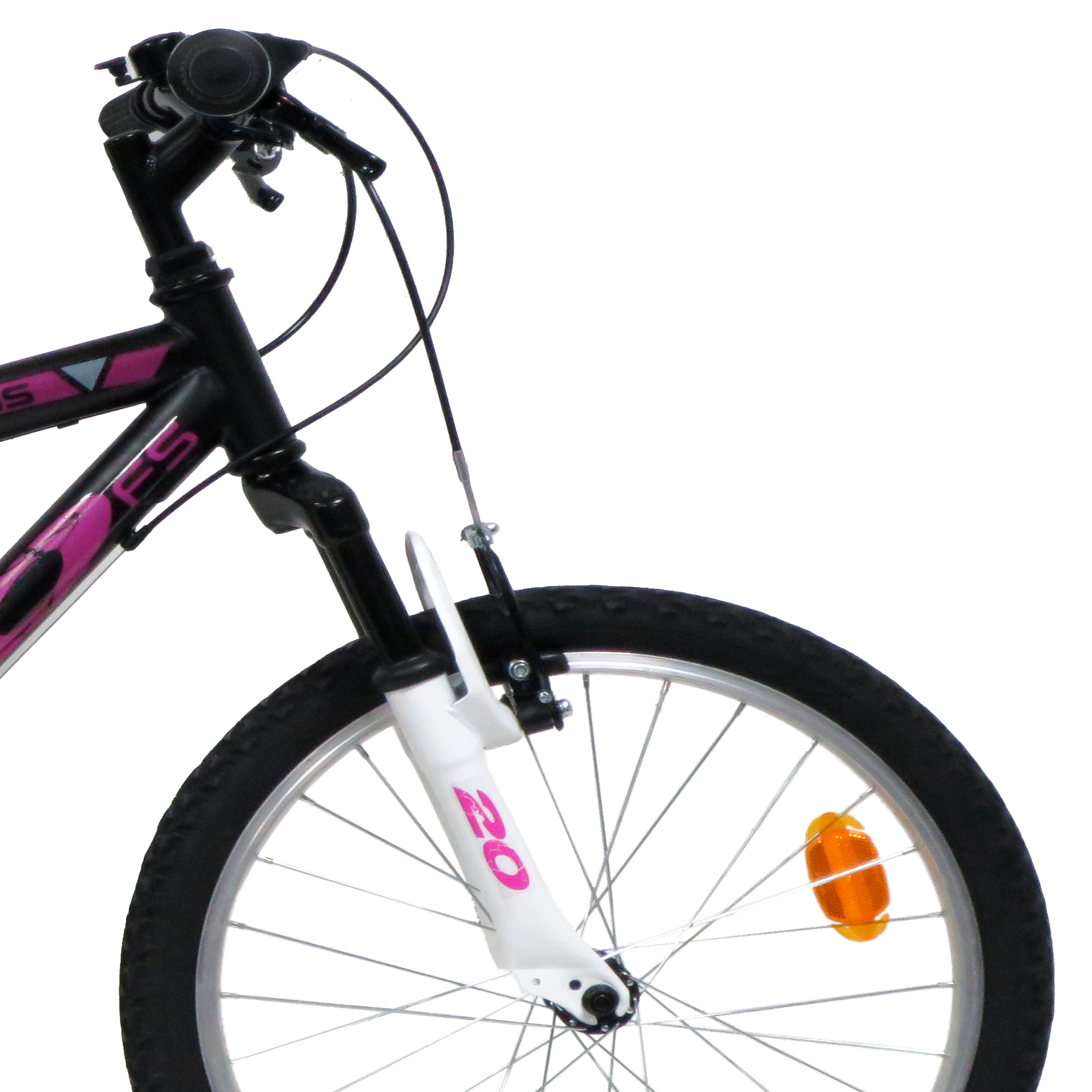 Voir la diapositive 4 : Vélo enfant - VTT 20'' Tout Suspendu Fille   Teens    pour enfant de 120 à 140 cm - Cadre acier suspendu - Fourche télescopique - 6 Vitesses  - Dérailleur Shimano TY21 -  Béquille  & Frein V-Brake + Jantes en aluminium