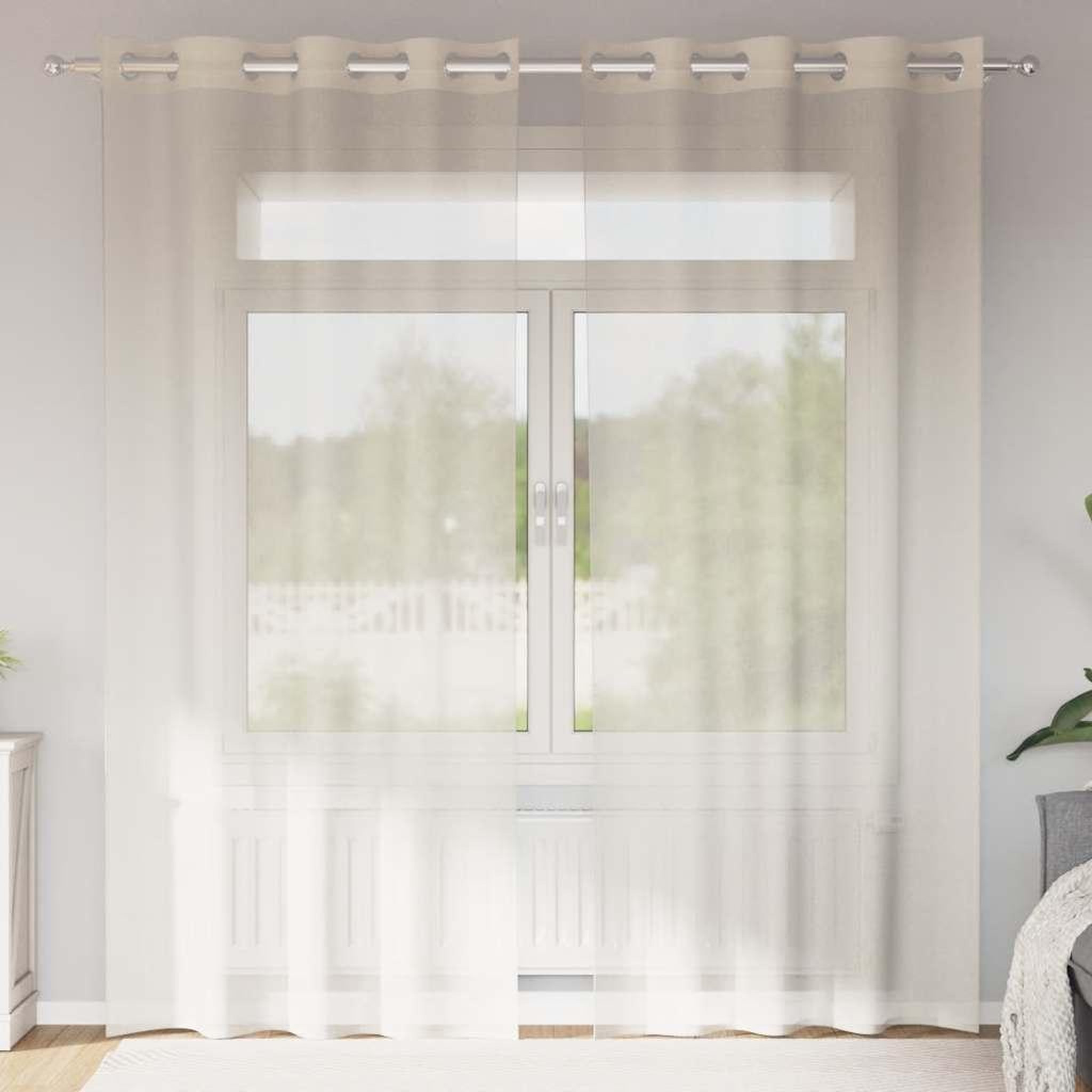 VIDAXL Rideaux en voile avec œillets 2 pcs creme 140x225 cm