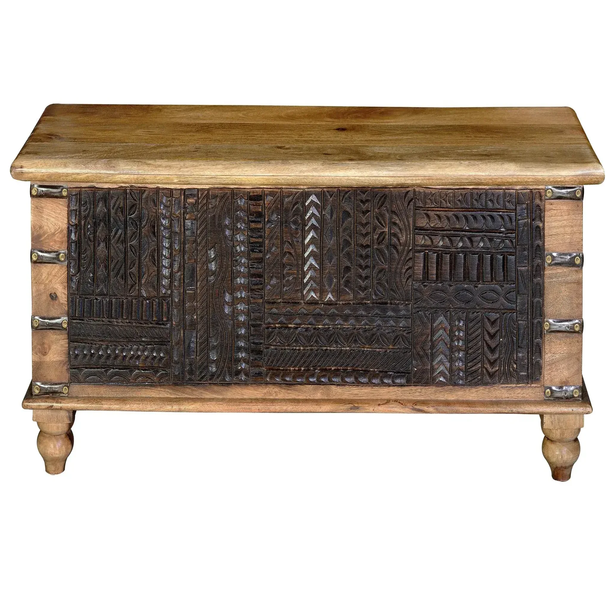 GINER Y COLOMER SL Coffre en bois de manguier 116 cm style ethnique colonial