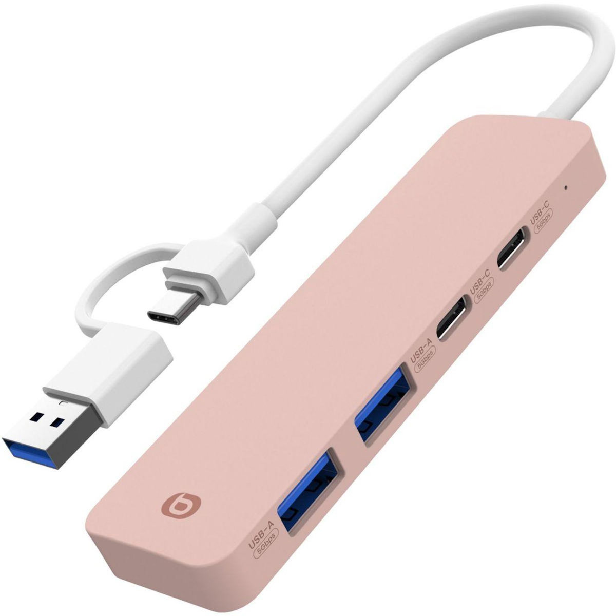 ESSENTIEL B Hub USB C 4 en 1 USB-C Rose - Vr