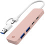Voir la diapositive 1 : ESSENTIEL B Hub USB C 4 en 1 USB-C Rose - Vr