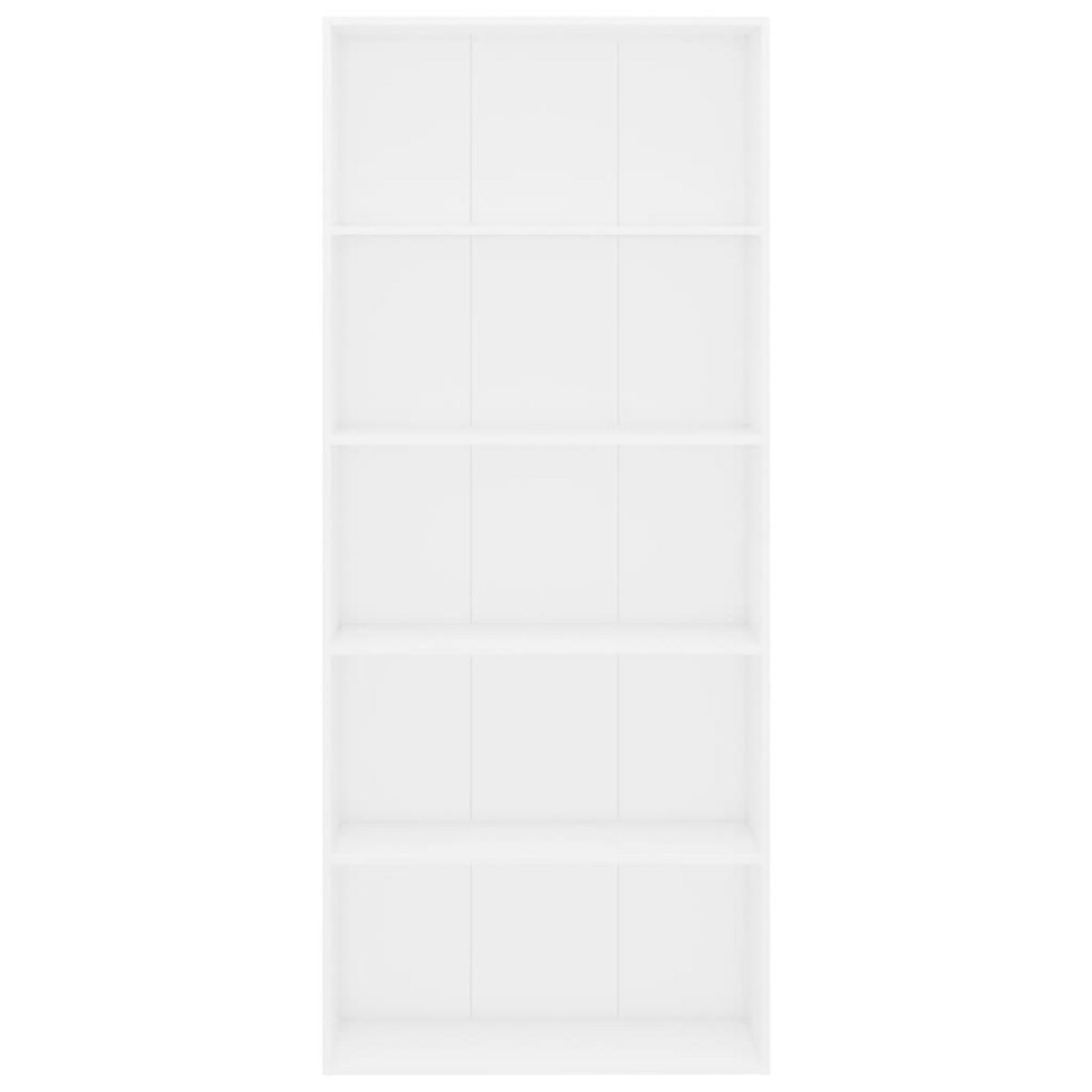 VIDAXL Bibliotheque a 5 niveaux Blanc 80x30x189 cm Bois d'ingenierie