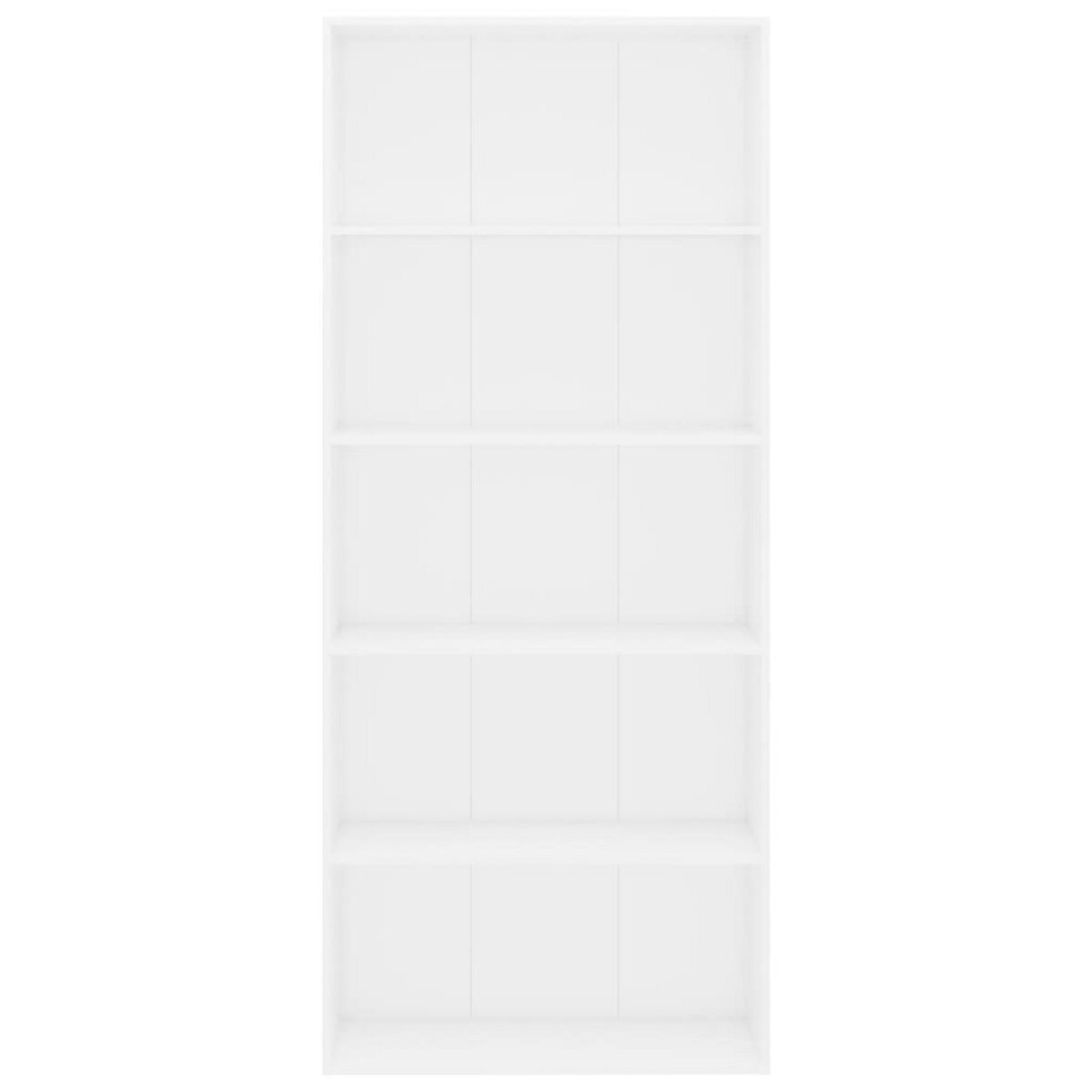 VIDAXL Bibliotheque a 5 niveaux Blanc 80x30x189 cm Bois d'ingenierie