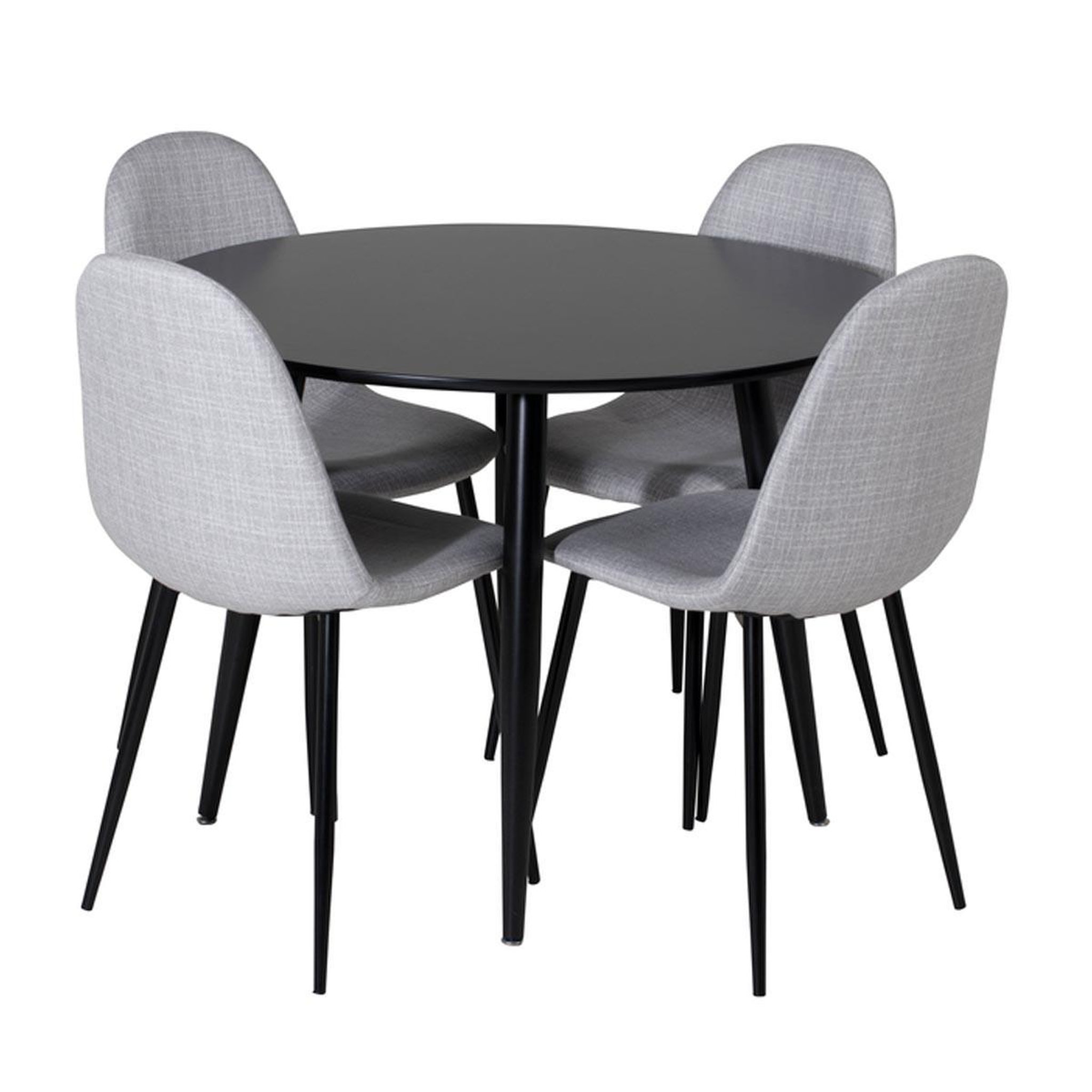 Paris Prix Ensemble table à manger & 4 chaises  plaza i & polar i  100cm noir & gris