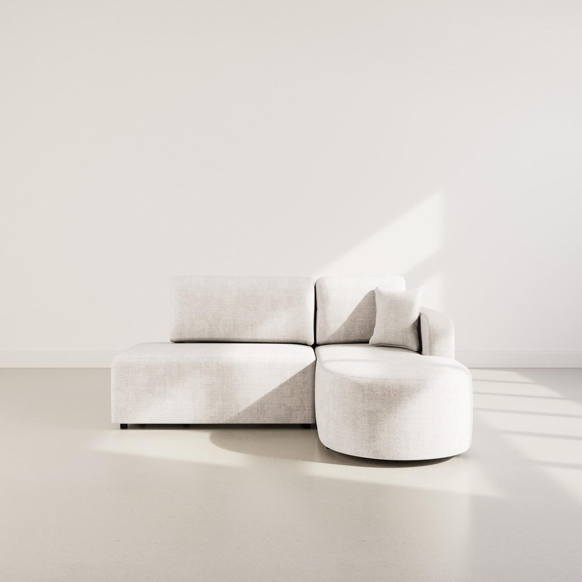 BEST MOBILIER Miro - canapé d'angle droit 4 places convertible avec coffre en velours texturé