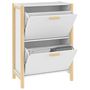 Voir la diapositive 5 : VIDAXL Armoire a chaussures Blanc 57,5x33x80 cm Bois d'ingenierie