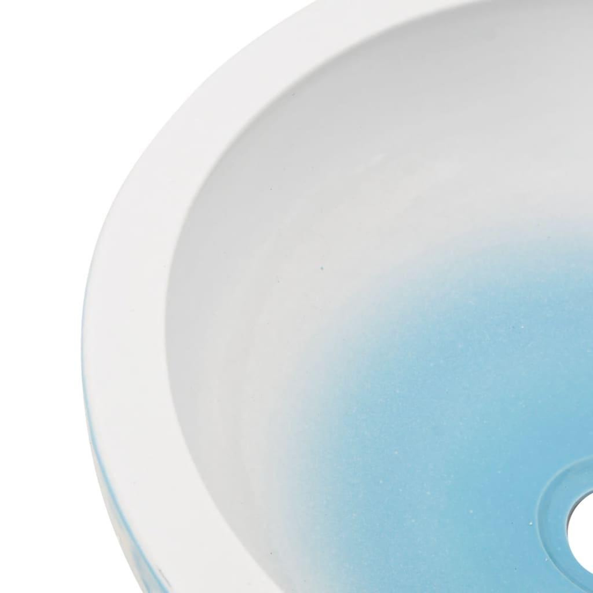 Voir la diapositive 5 : VIDAXL Vasque a poser blanc et bleu rond Φ41x14 cm ceramique