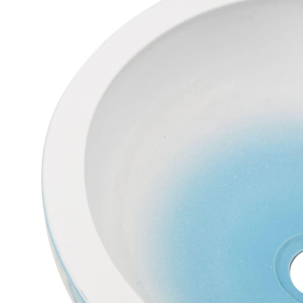VIDAXL Vasque a poser blanc et bleu rond Φ41x14 cm ceramique