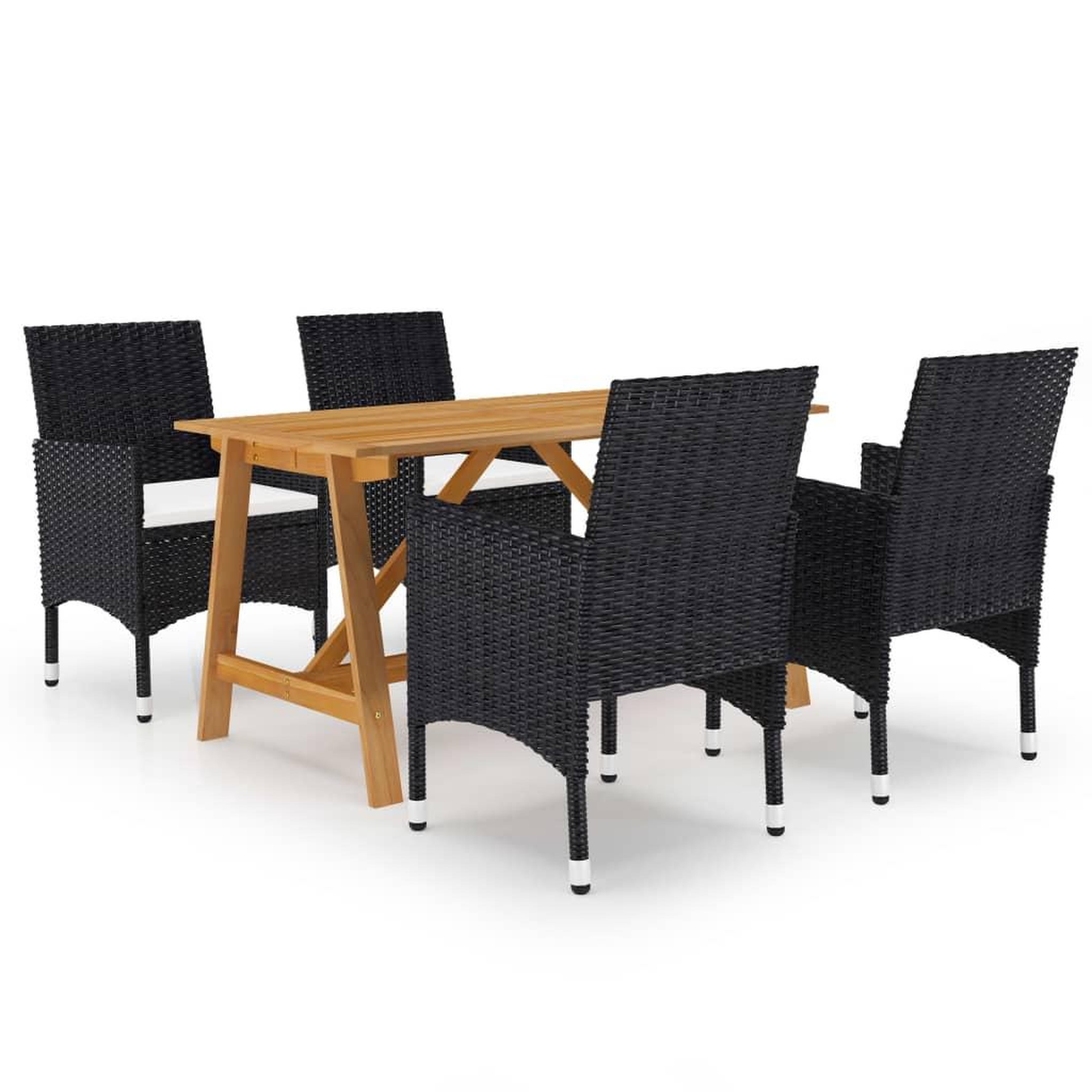 Voir la diapositive 1 : VIDAXL Ensemble a manger de jardin 5 pcs Noir