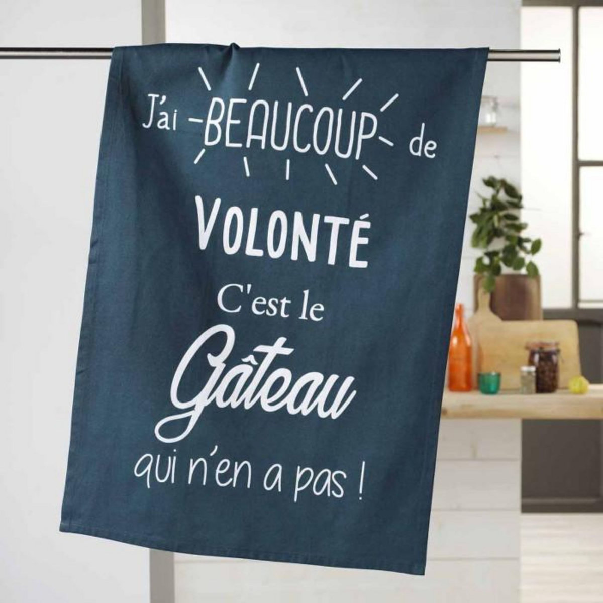 Paris Prix Torchon de Cuisine  Gourmandise  50x70cm Marine