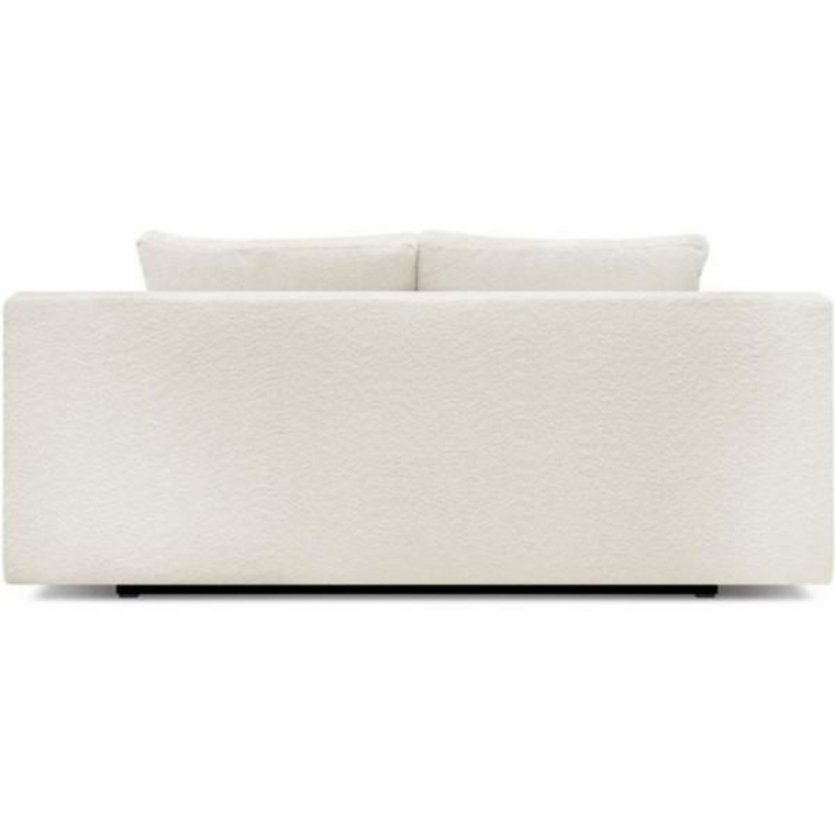 MARKET24 Banquette convertible 3 places MIKA - Tissu Bouclette beige - Coffre de rangement - L 192 x H 84 x P 93 cm