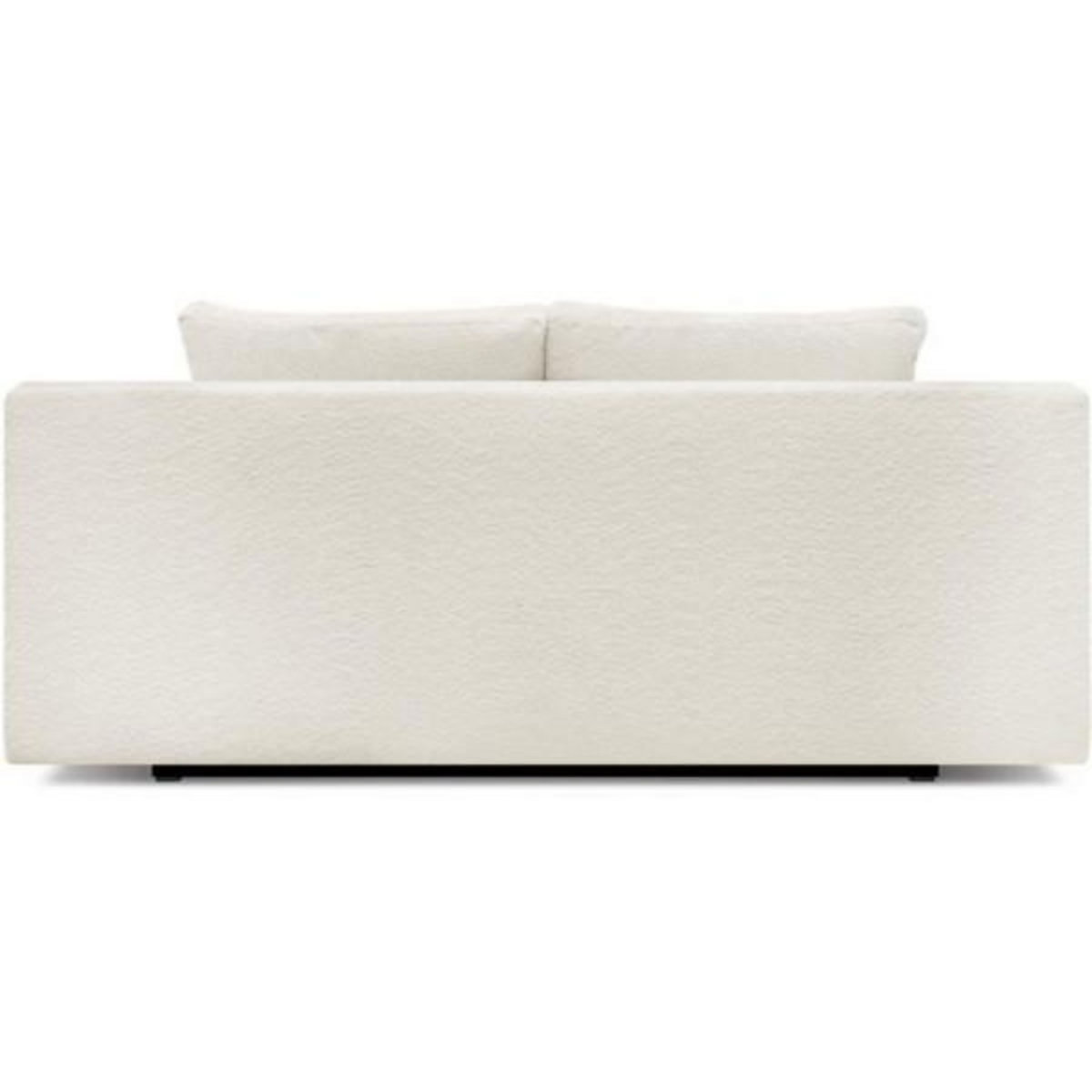 MARKET24 Banquette convertible 3 places MIKA - Tissu Bouclette beige - Coffre de rangement - L 192 x H 84 x P 93 cm