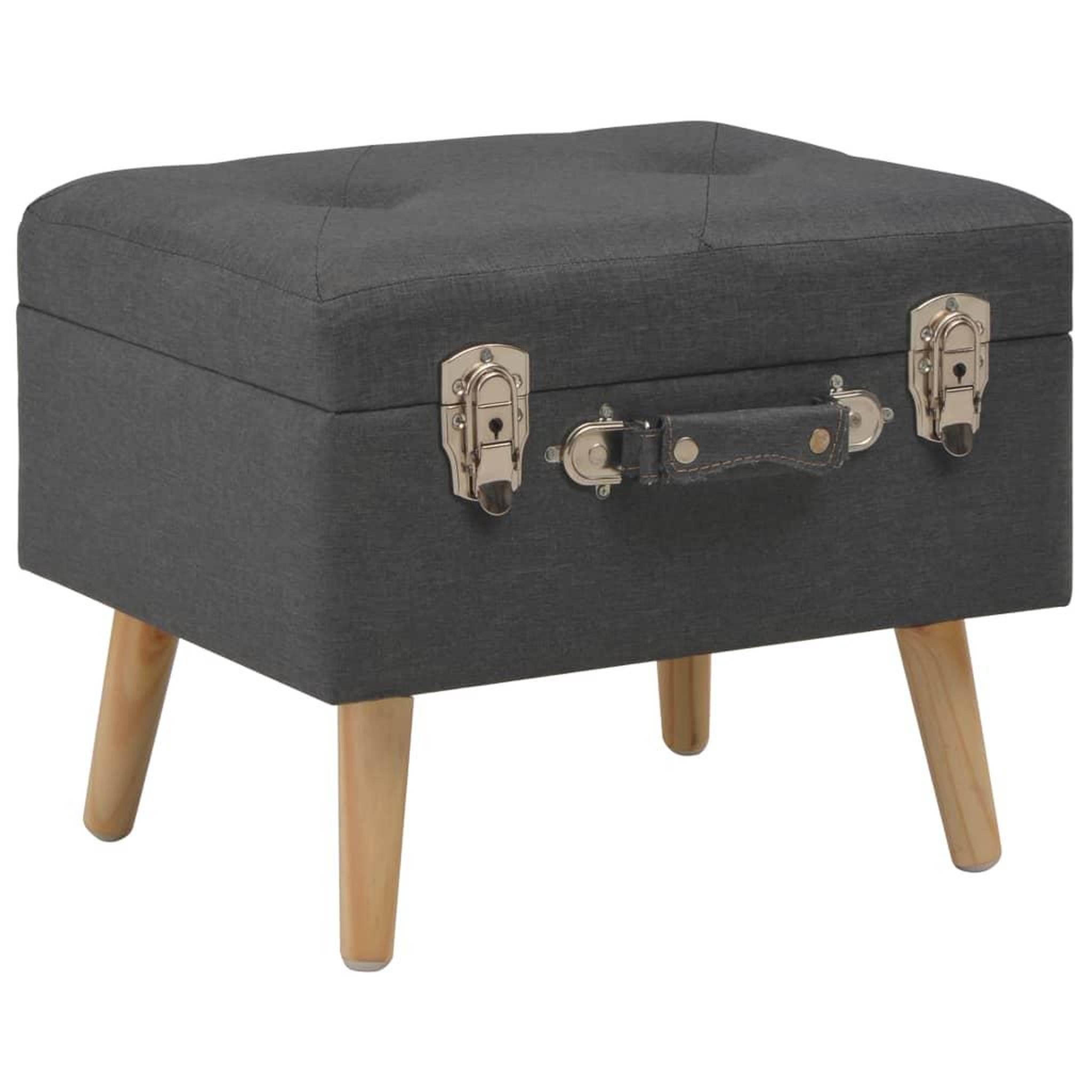Voir la diapositive 1 : VIDAXL Tabouret de rangement 40 cm Gris fonce Tissu