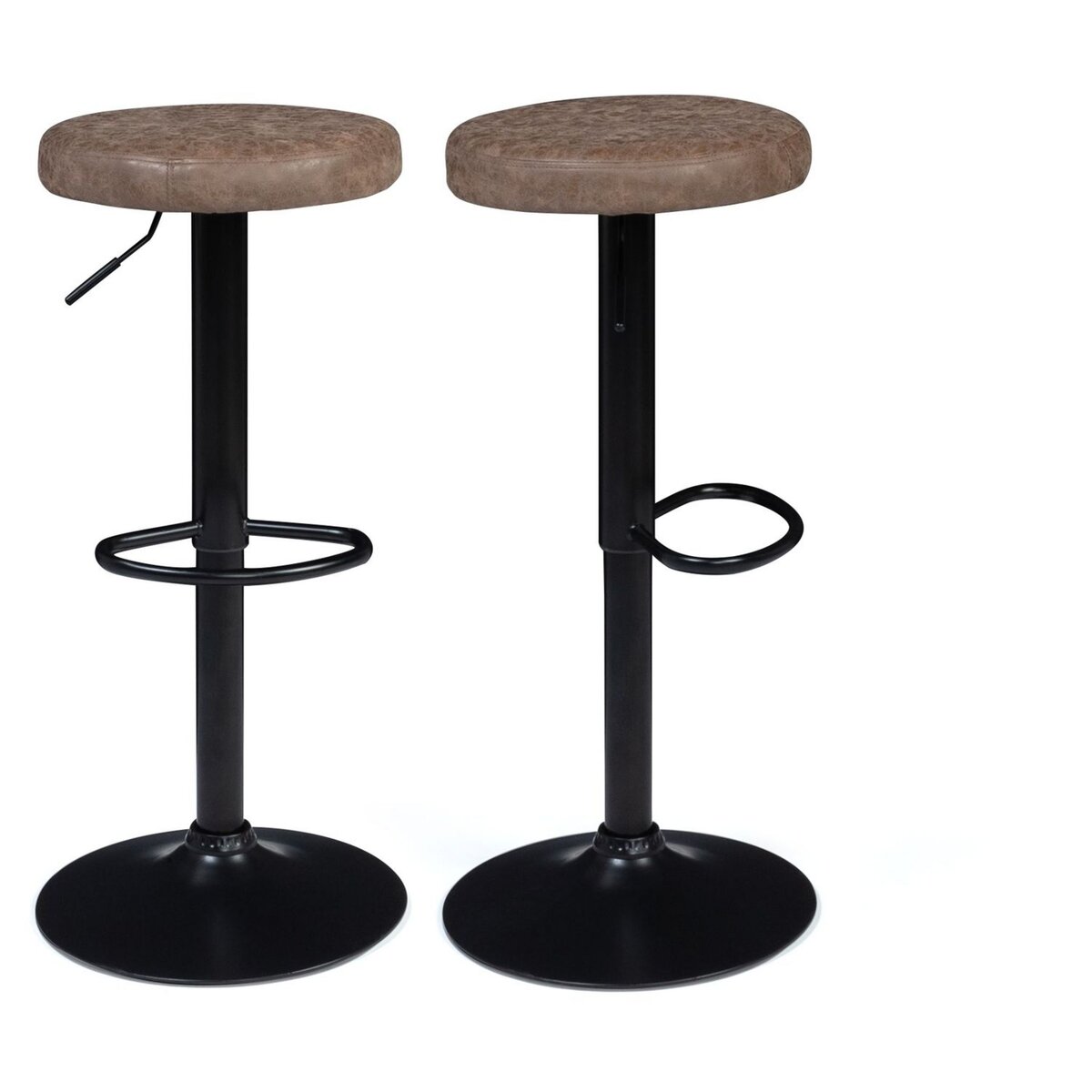 Lot de 2 tabourets de bar style industriel vintage pieds métal MINNESOTA