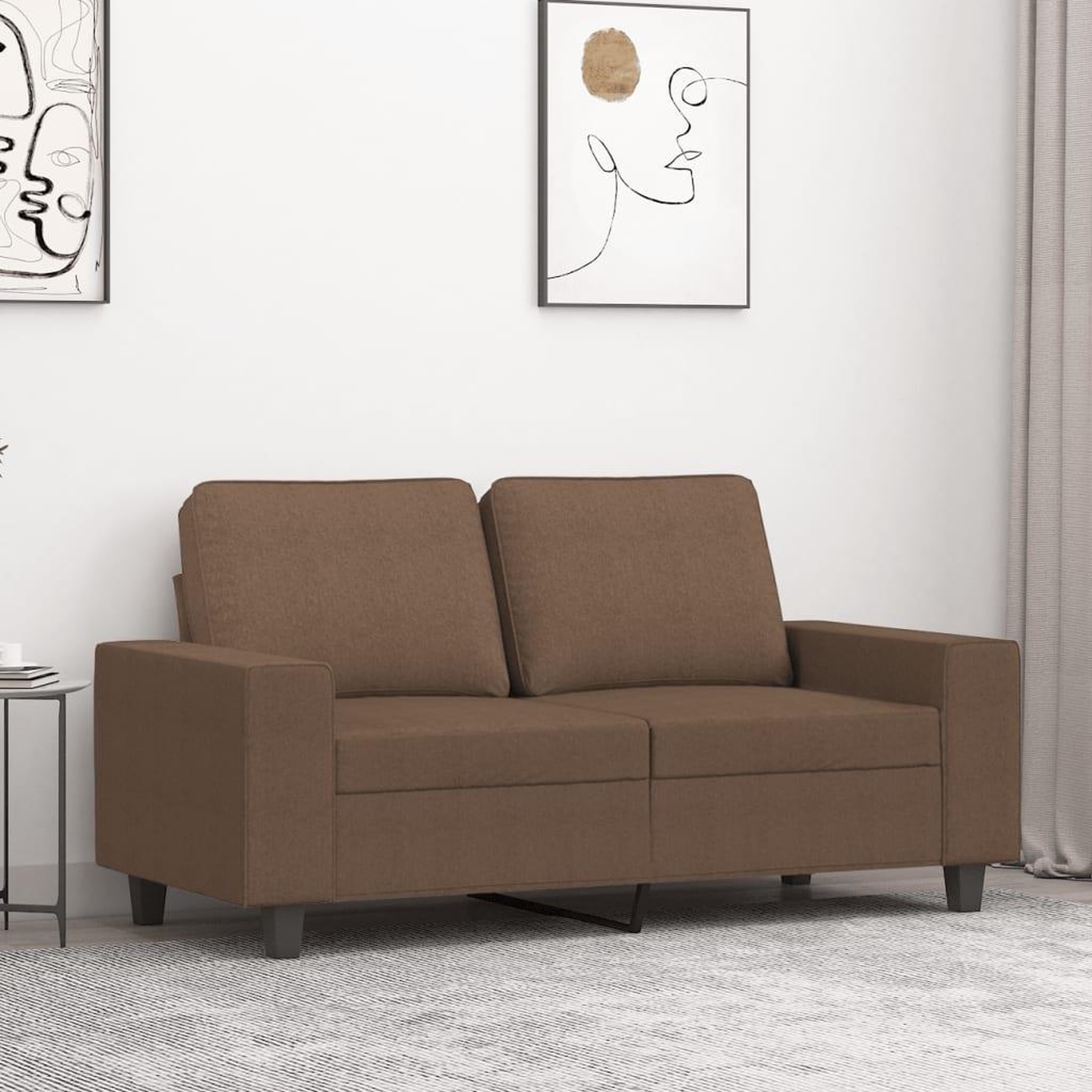 VIDAXL Canape a 2 places Marron 120 cm Tissu