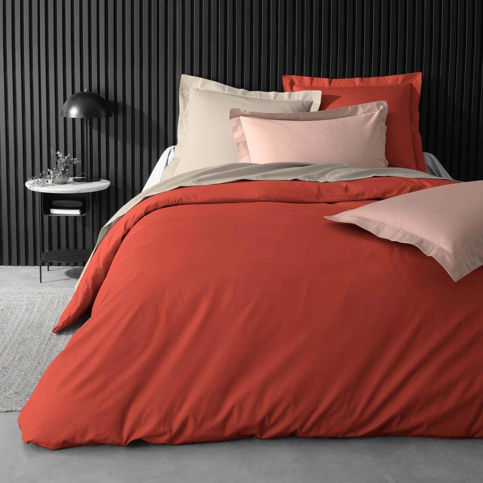 Voir la diapositive 3 : Douceur d'Intérieur Housse de couette  percaline  220x240cm tomette