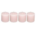 COMPTOIR DE LA BOUGIE Lot de 4 Bougies Votives  Rustic  4,5cm Rose Clair