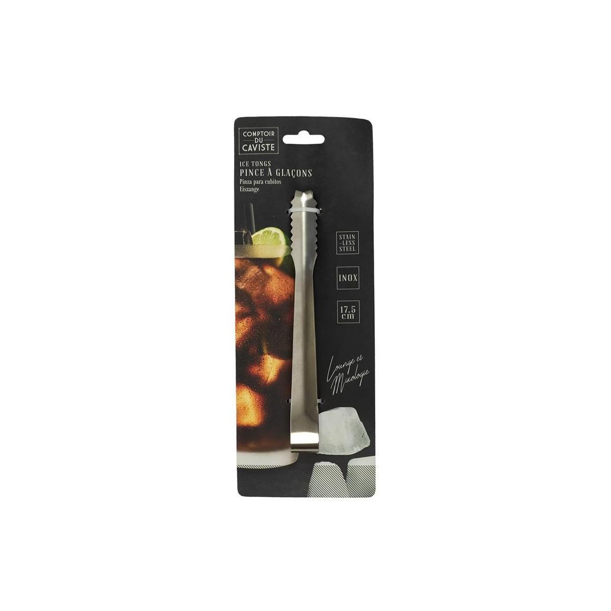 Voir la diapositive 2 : COOK CONCEPT Pince à glaçon en inox  caviste  18cm argent