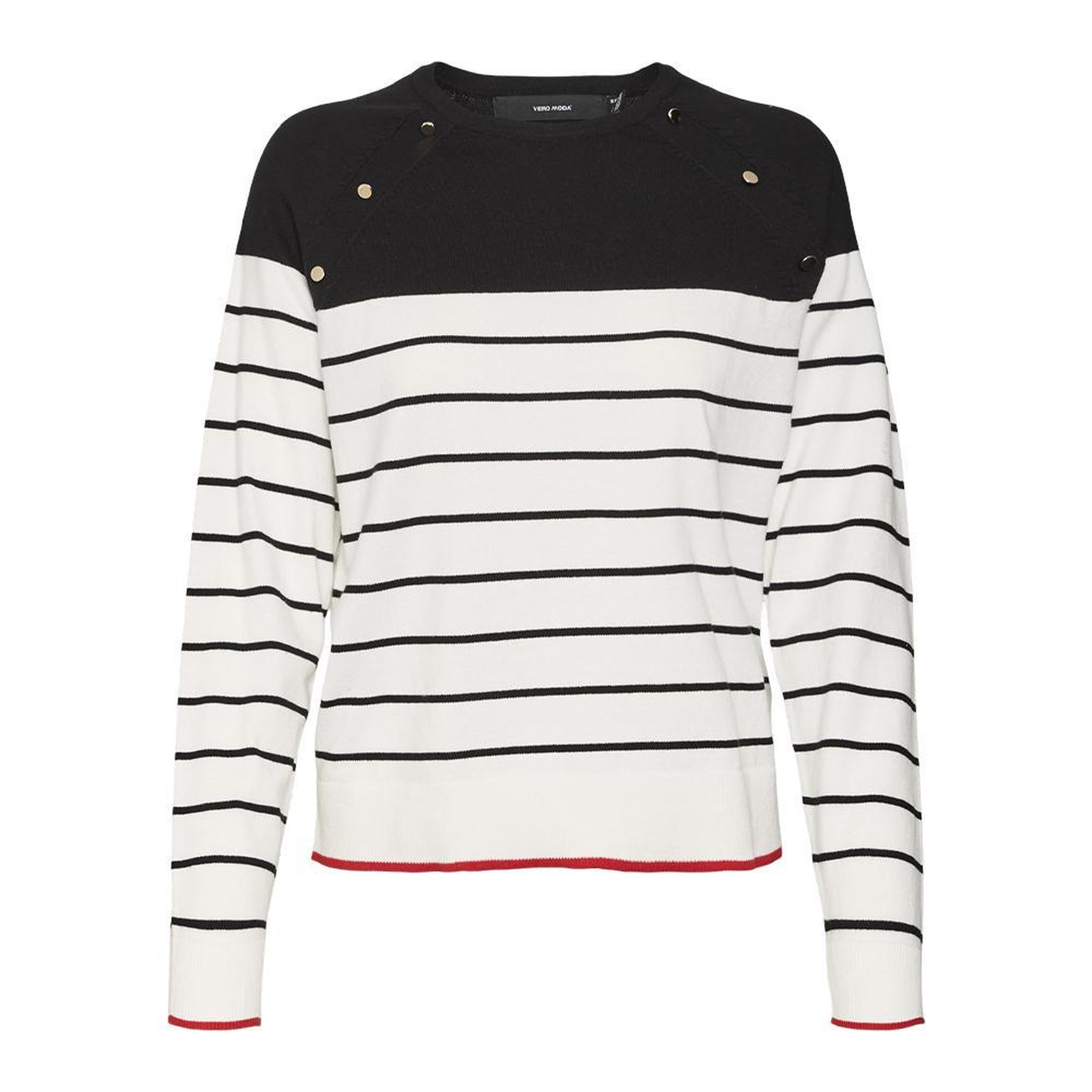 Vero Moda Pull Noir/Blanc Femme Vero Moda Alma