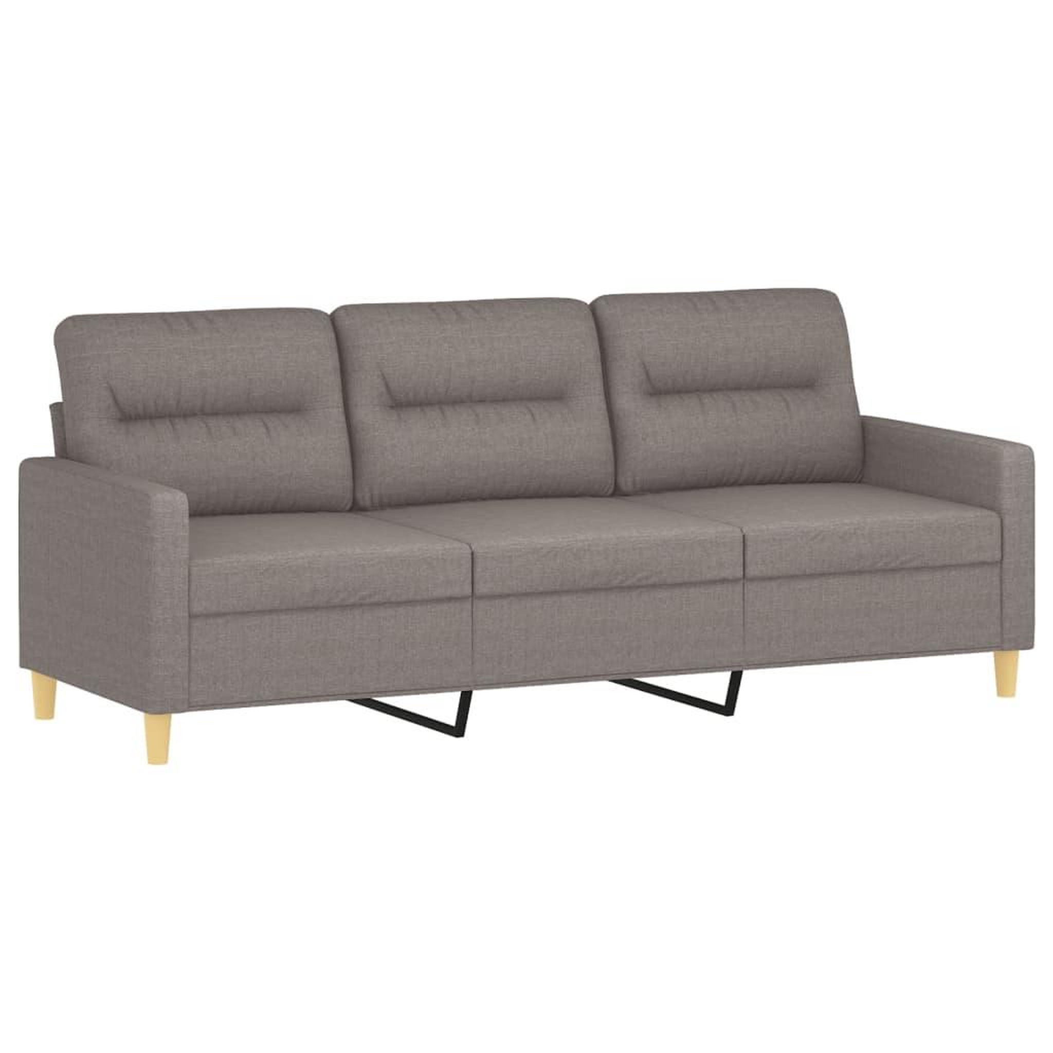 Voir la diapositive 5 : VIDAXL Ensemble de canapes 3 pcs avec coussins Taupe Tissu