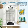 Voir la diapositive 5 : PAWHUT Cage à oiseaux design maison mangeoires perchoirs balançoire grande porte 8 trappes plateau déjection