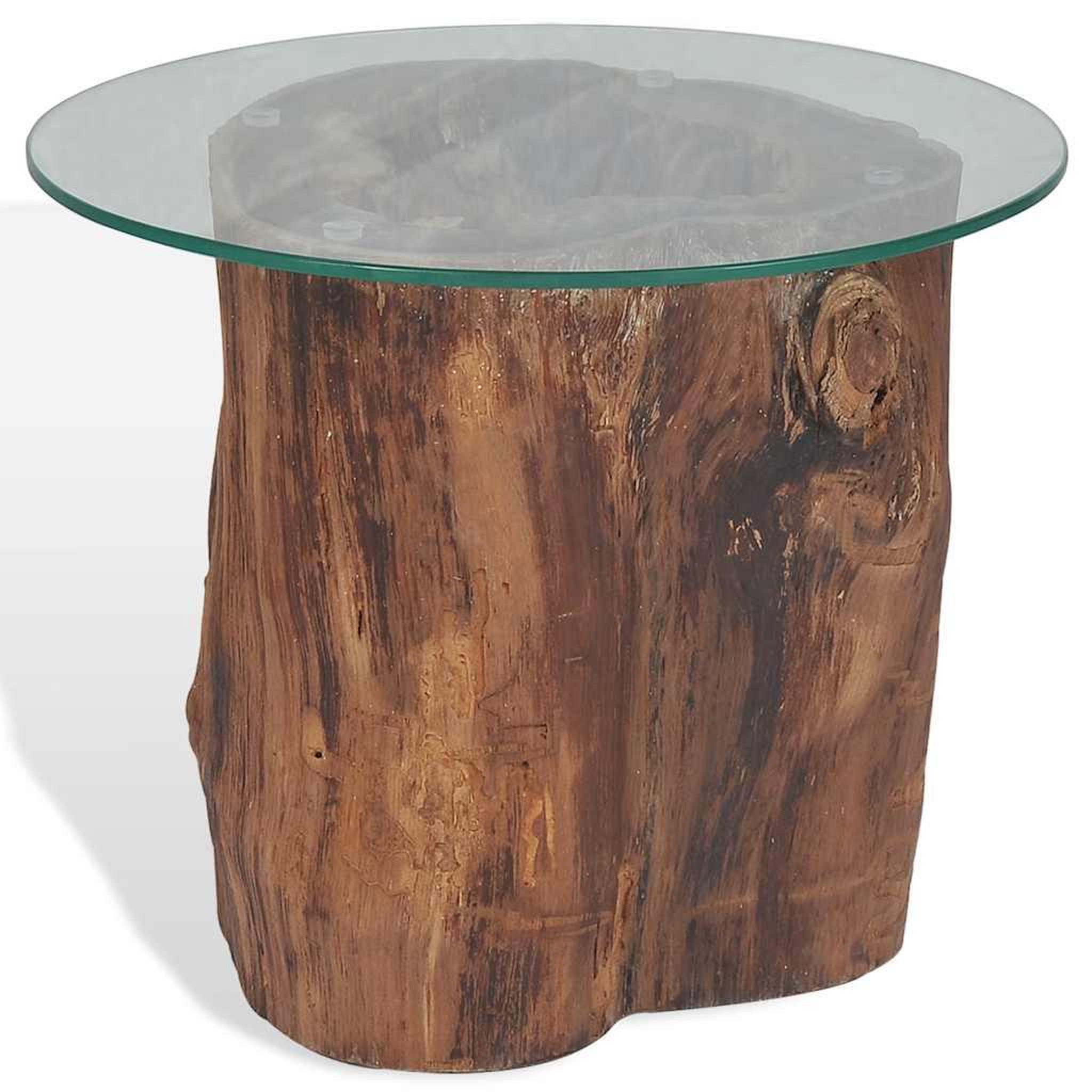 Voir la diapositive 5 : VIDAXL Table basse teck verre 50x40 cm