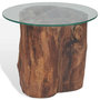 Voir la diapositive 5 : VIDAXL Table basse Teck Verre 50x40 cm