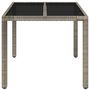 Voir la diapositive 3 : VIDAXL Table de jardin dessus en verre Gris 90x90x75 cm Resine tressee