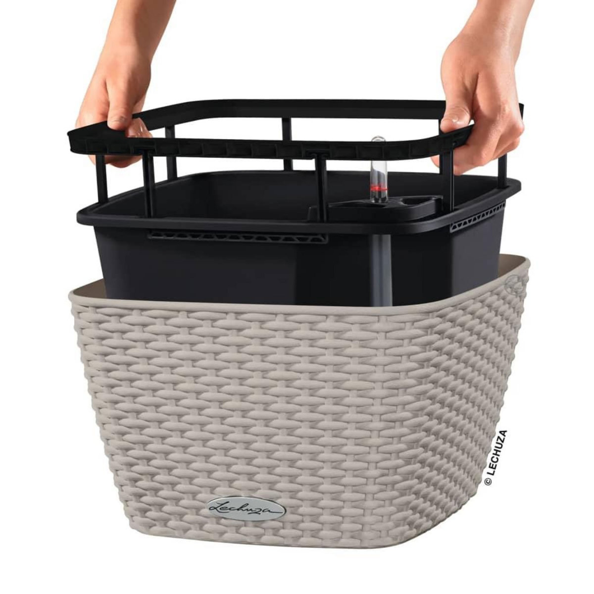 LECHUZA LECHUZA Jardiniere BACINO Cottage ALL-IN-ONE 30x30 cm marron sable