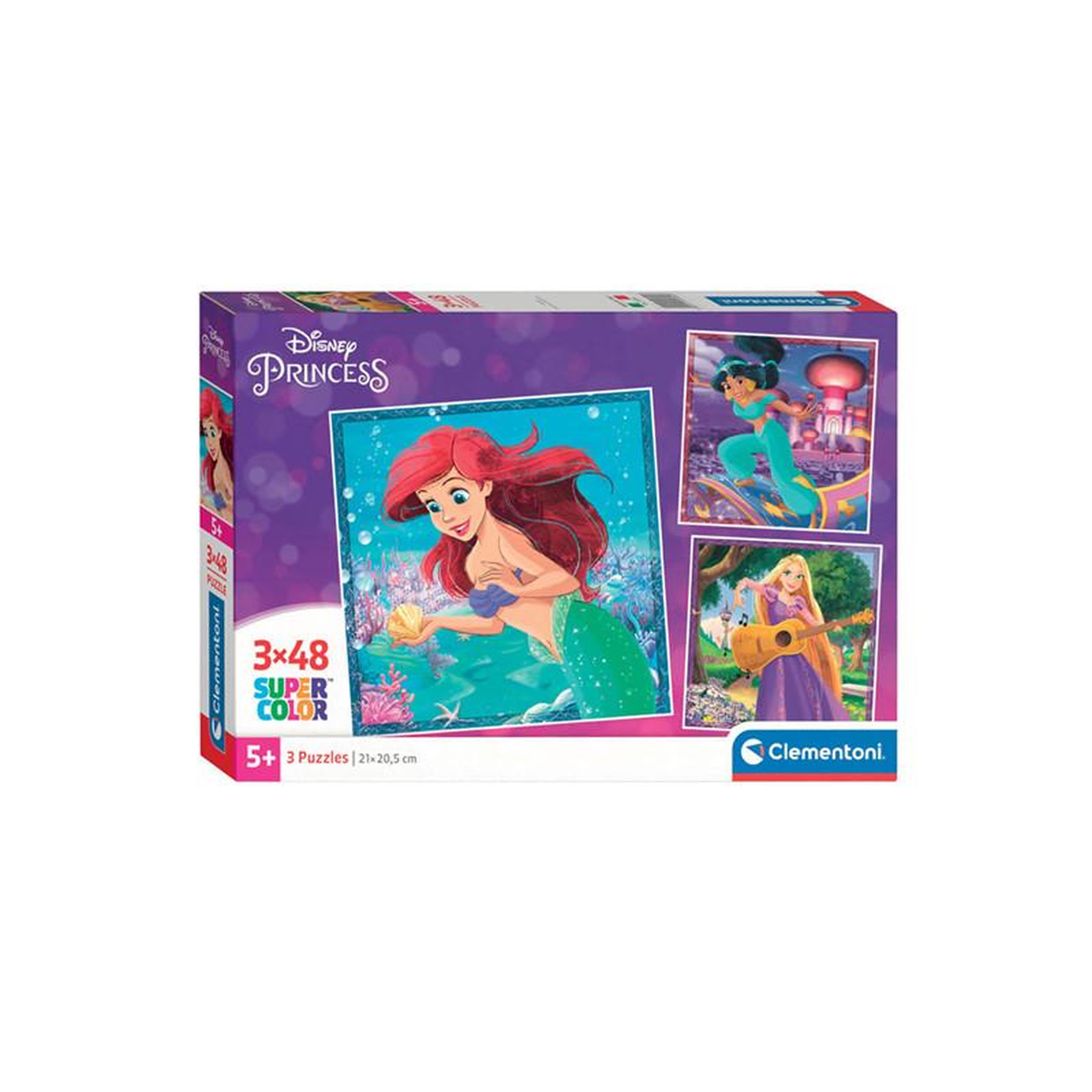 CLEMENTONI Clementoni Jigsaw Puzzle Super Color Square Disney Princess, 3x 25304
