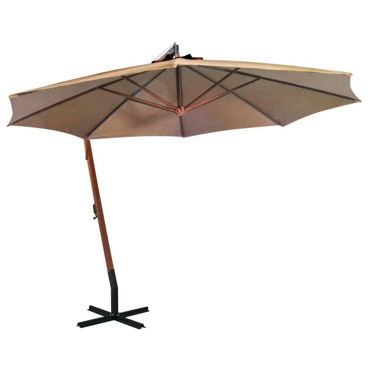 VIDAXL Parasol de jardin suspendu avec mat taupe bois de sapin massif