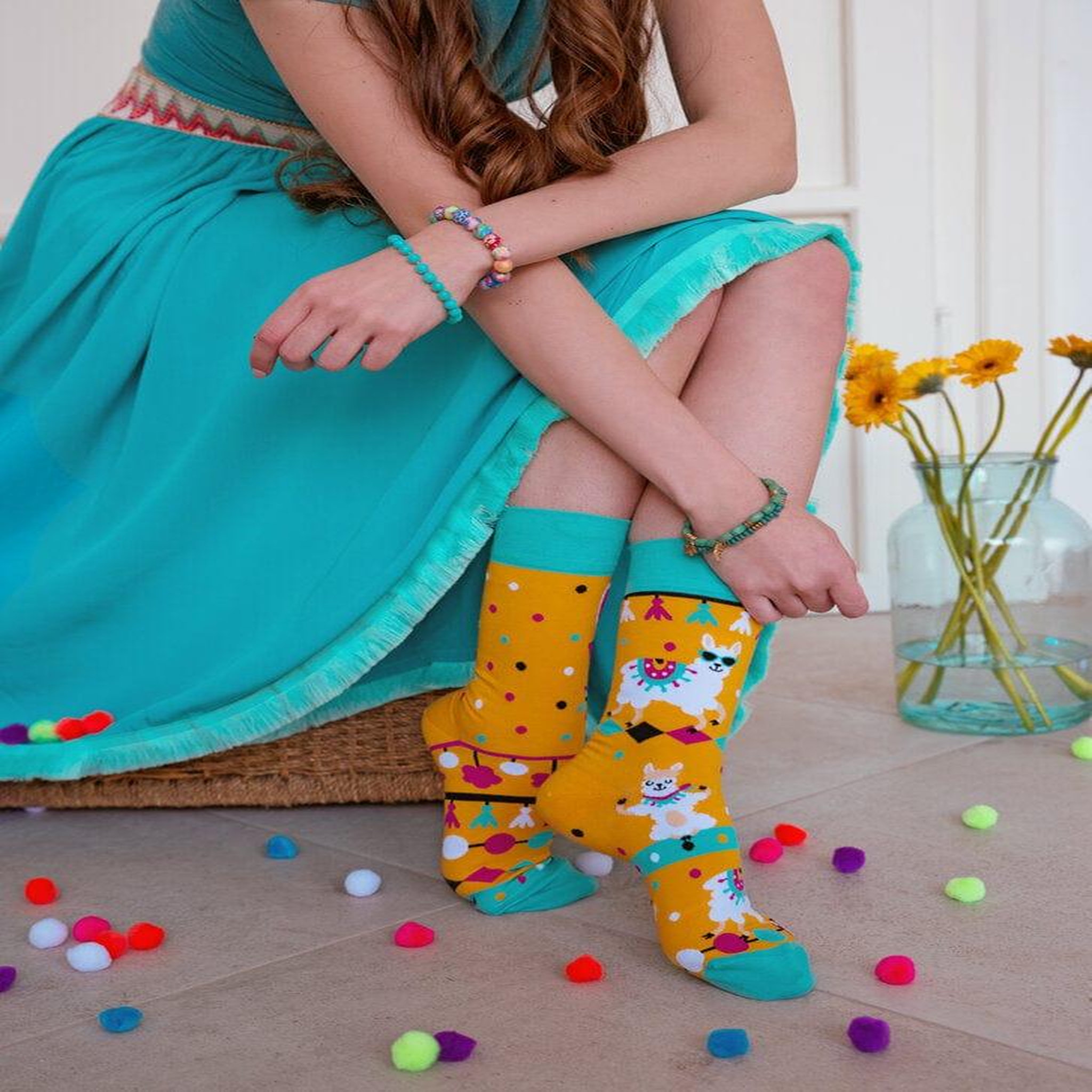 Voir la diapositive 5 : DEDOLES Chaussettes lamas sympas