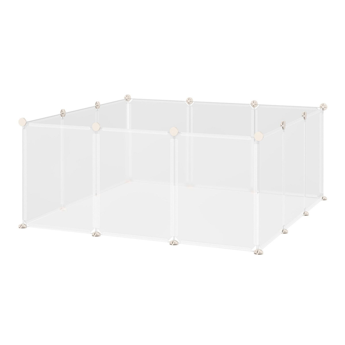 PAWHUT Cage parc enclos modulable petits animaux - dim. 105L x 105l x 45H cm - 12 panneaux résine PP opaque