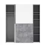 MARKET24 ULOS Armoire 2 portes coulissantes - Décor béton gris clair et blanc - L 170.3 cm