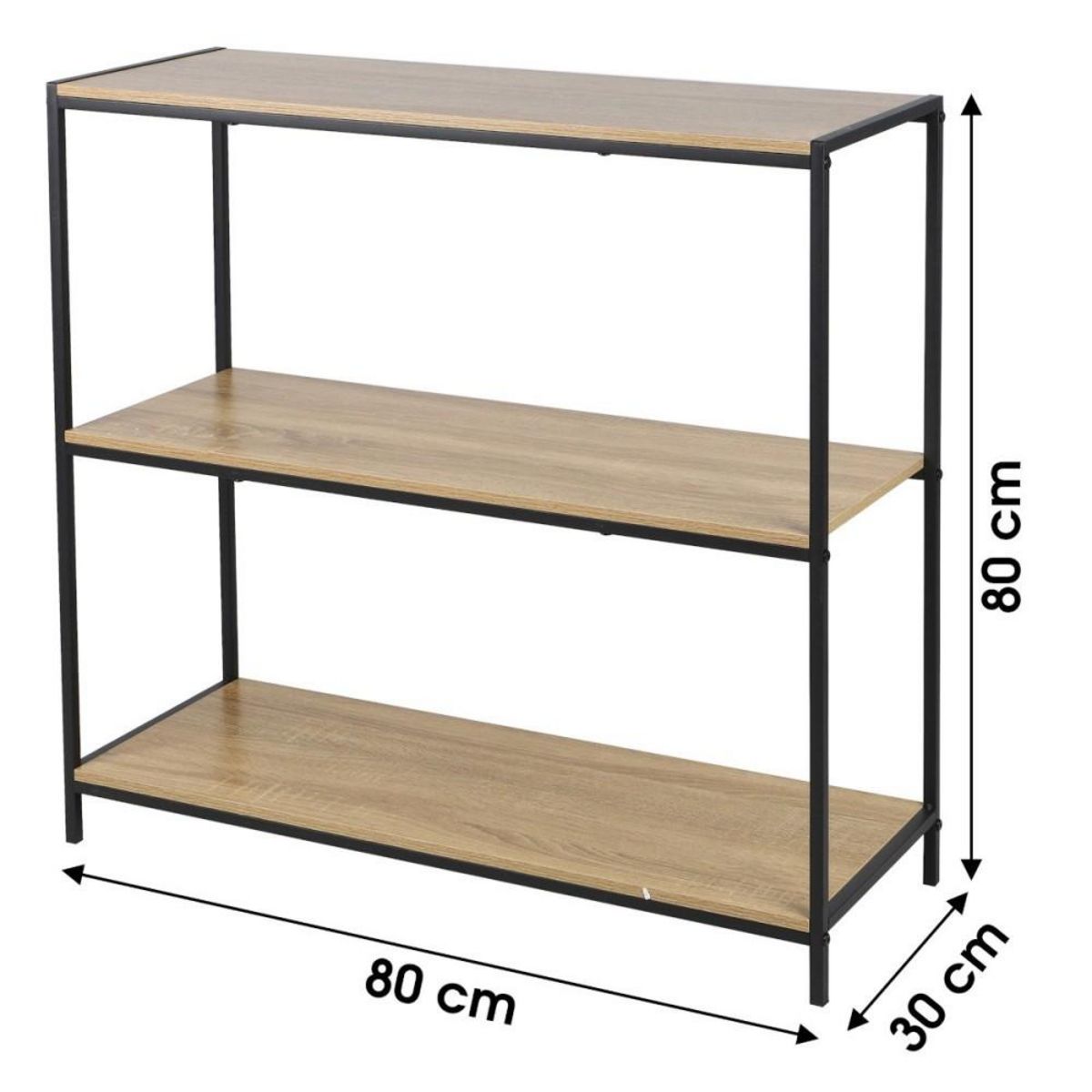 FORNORD Console en métal 3 niveaux et panneau de particules 15mm