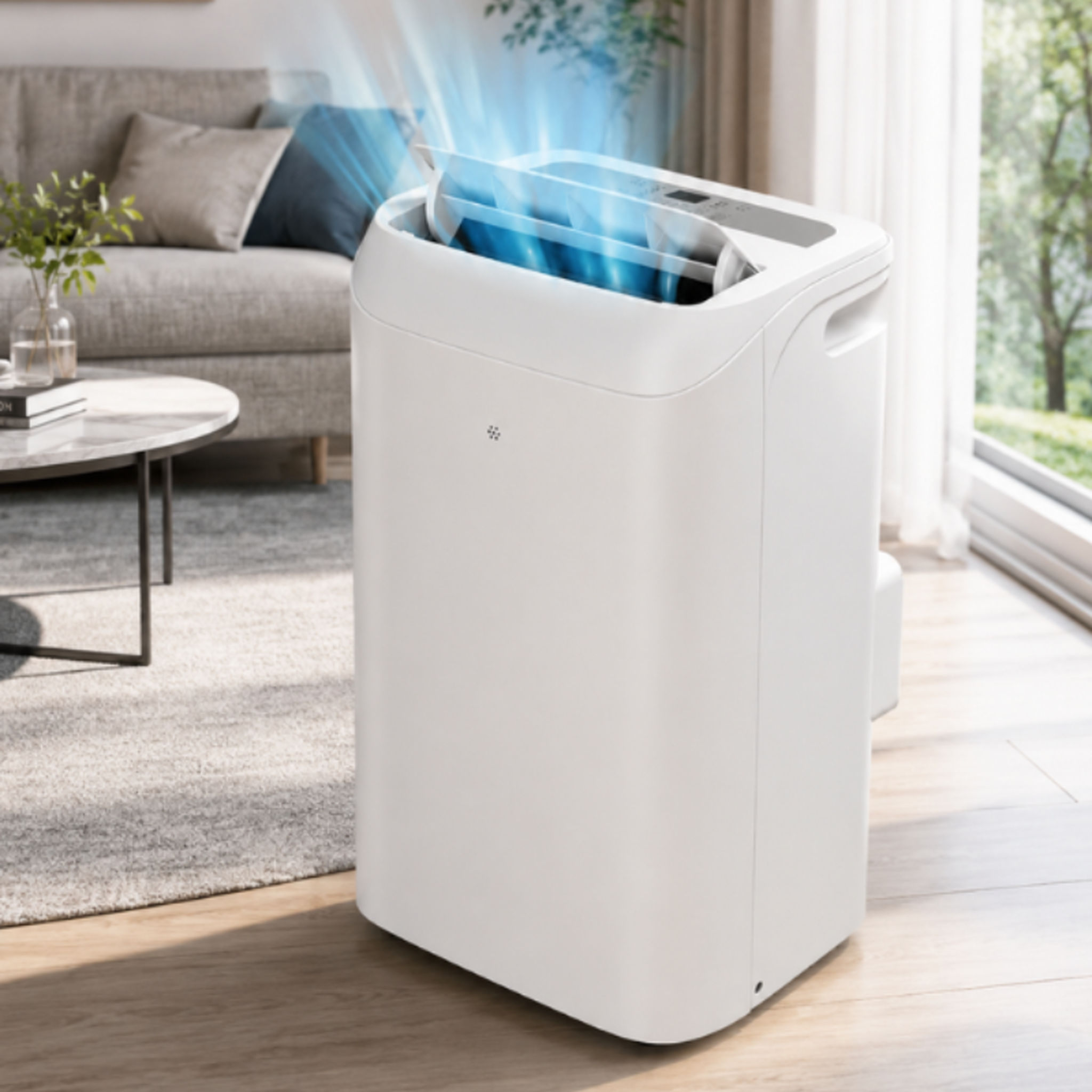 Voir la diapositive 3 : Climatiseur mobile réversible - 12000 btu - chaud & froid
