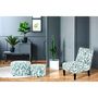 Voir la diapositive 2 : Paris Prix Fauteuil Design Imprimé  Indira  84cm Blanc & Vert