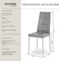 Voir la diapositive 6 : tectake Ensemble de chaises de salle à manger rembourré avec revêtement aspect cuir gris Lot de 4