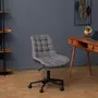 IDIMEX Chaise de bureau TALIA, fauteuil pivotant sans accoudoirs, siège à roulettes réglables en hauteur, revêtement en tissu gris foncé