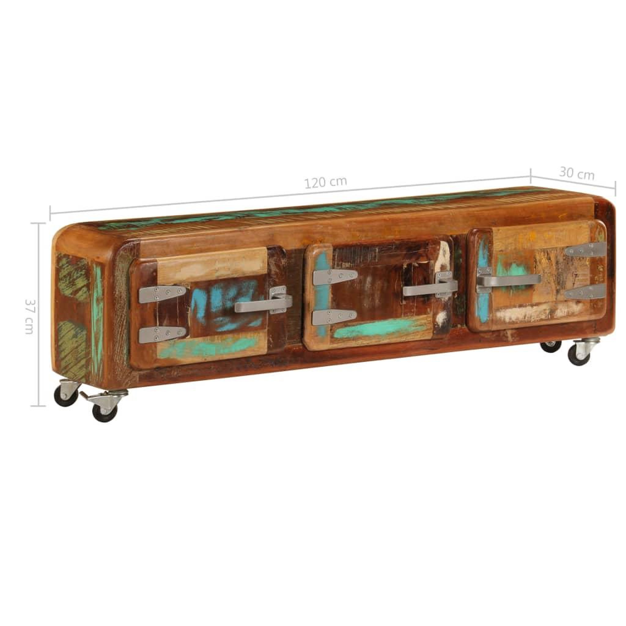 Voir la diapositive 6 : VIDAXL Meuble TV 120 x 30 x 37 cm Bois de recuperation massif