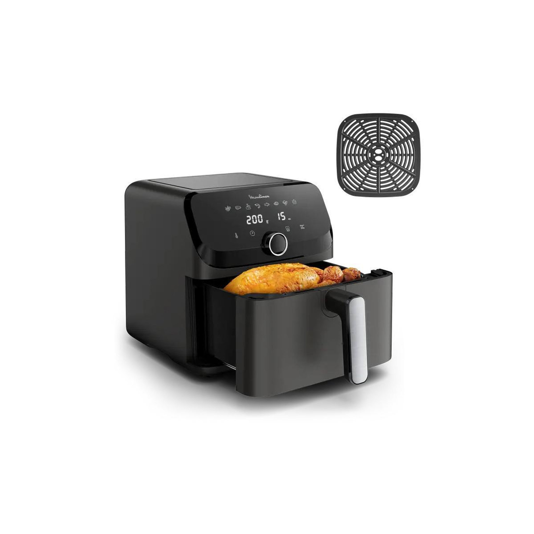 MOULINEX Friteuse à air comprimé moulinex easy fry mega gris charbon 7,5 l ez855hf0