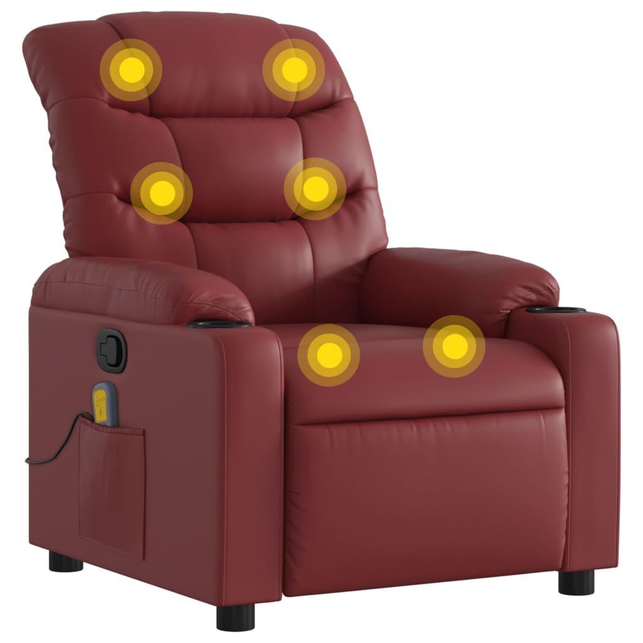 Voir la diapositive 2 : VIDAXL Fauteuil de massage inclinable Rouge bordeaux Similicuir