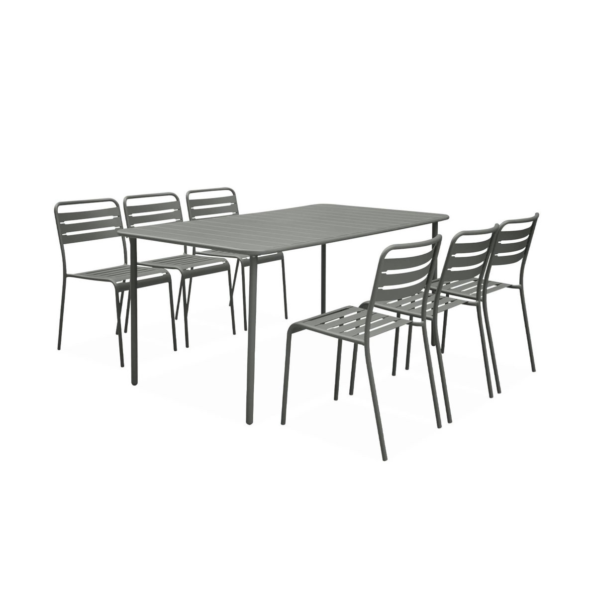 SWEEEK Table de jardin métal 6-8 places, Amelia 160x90xH72.5cm