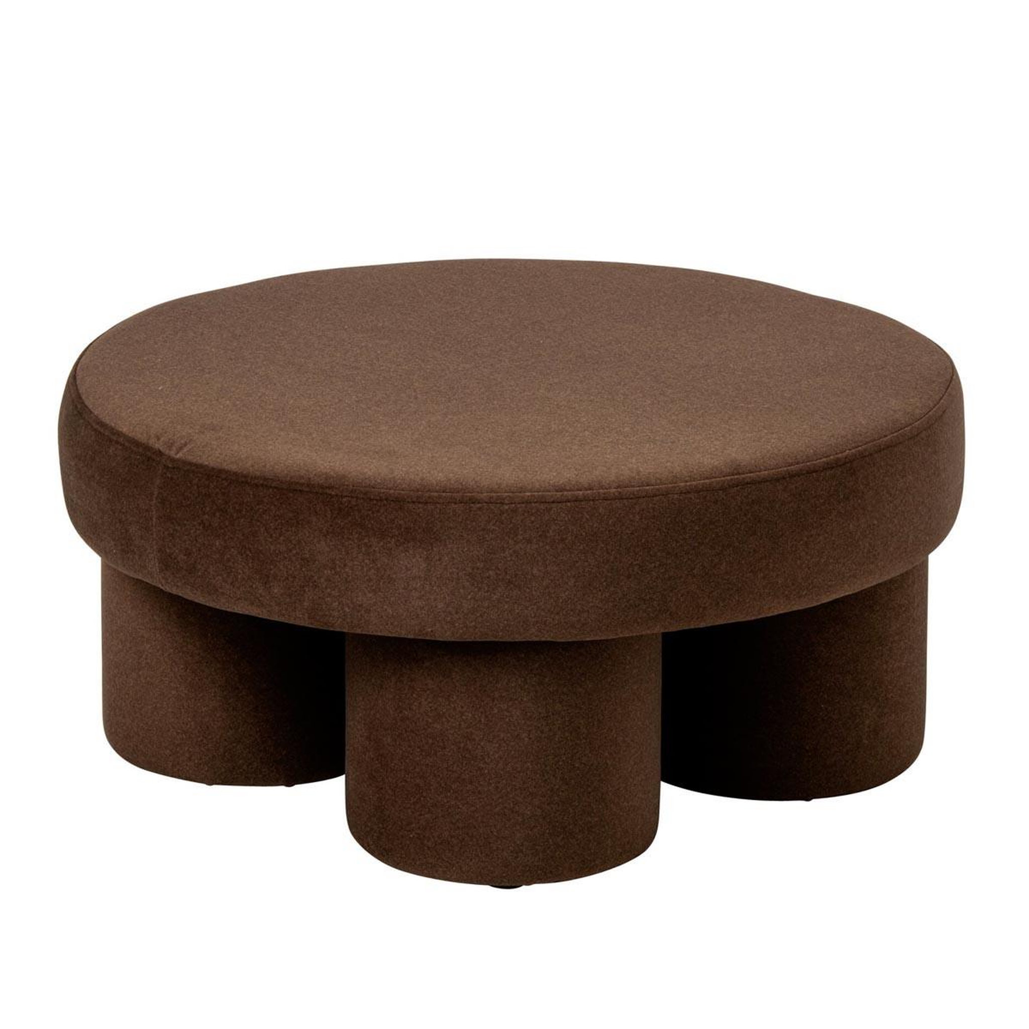 J-LINE Pouf rond sur pieds  champi  71cm taupe