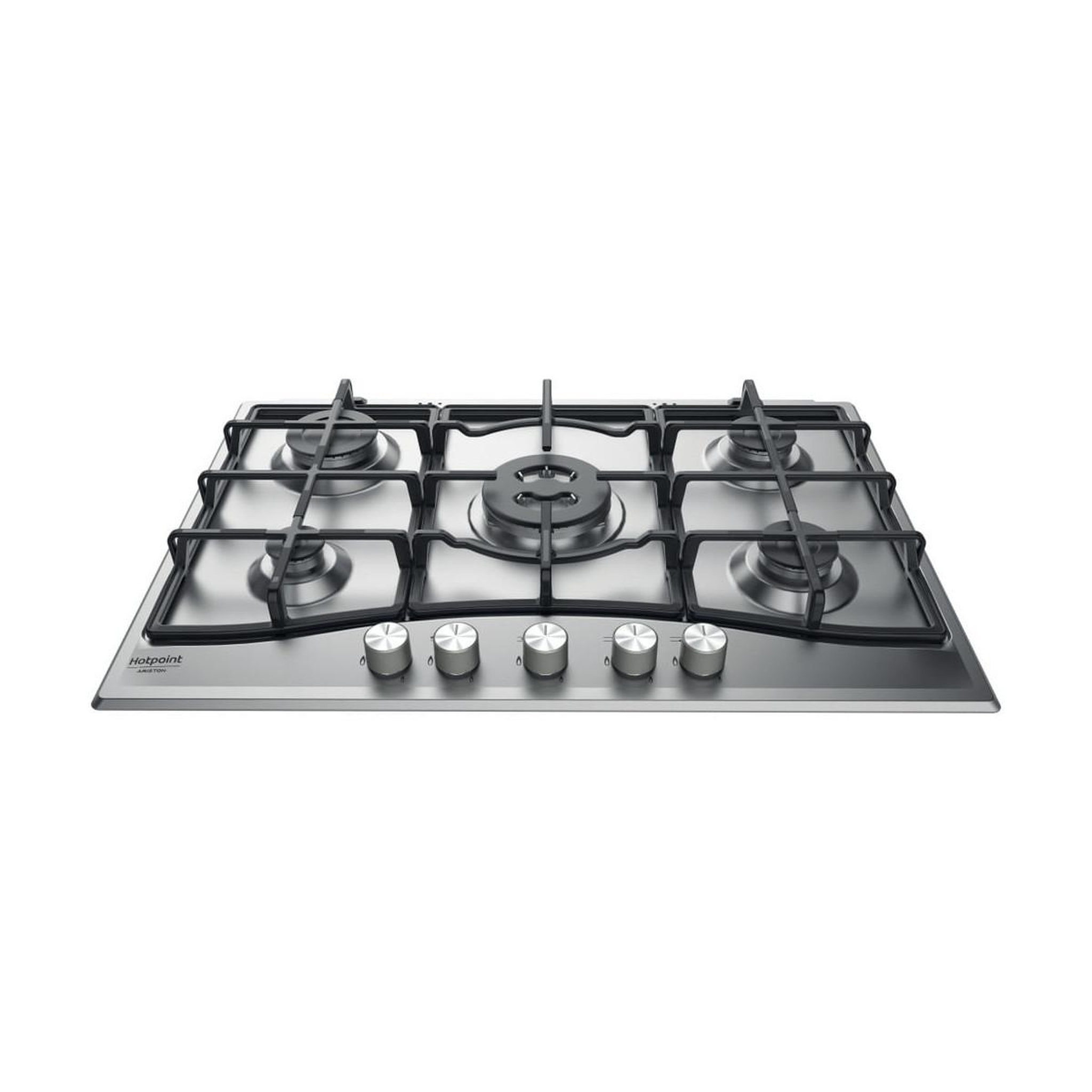 Voir la diapositive 2 : HOTPOINT Plaque de Cuisson - Table a GAZ HOTPOINT PNN 751 IX  - 5 foyers - 10,5kW - L75 x P51cm - Revetement inox - Inox