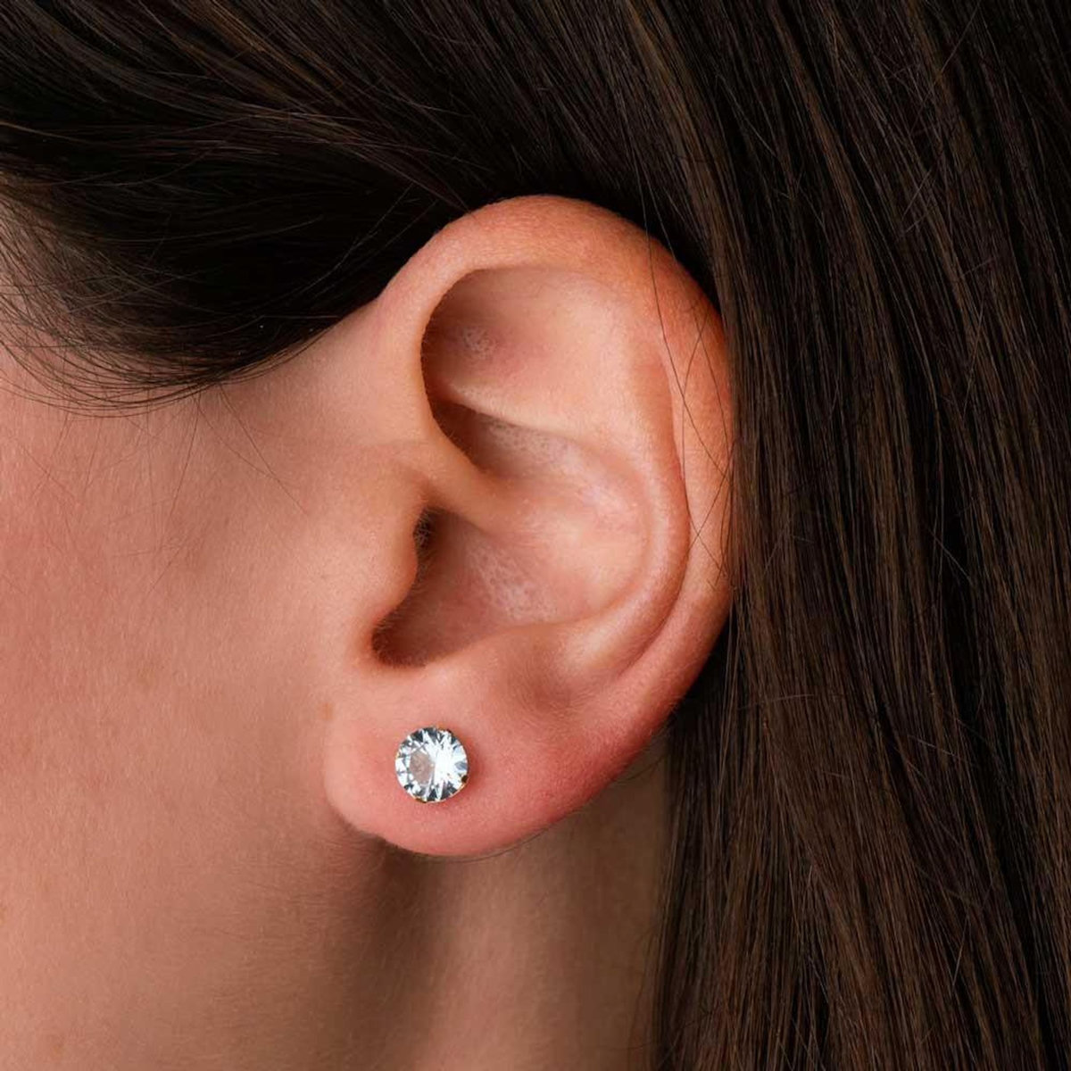 L'ATELIER D'AZUR Boucles d'Oreilles Or 18 Carats 750 Jaune - Zirconiums Topaze Bleue