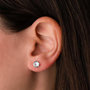 Voir la diapositive 2 : L'ATELIER D'AZUR Boucles d'Oreilles Or 18 Carats 750 Jaune - Zirconiums Topaze Bleue