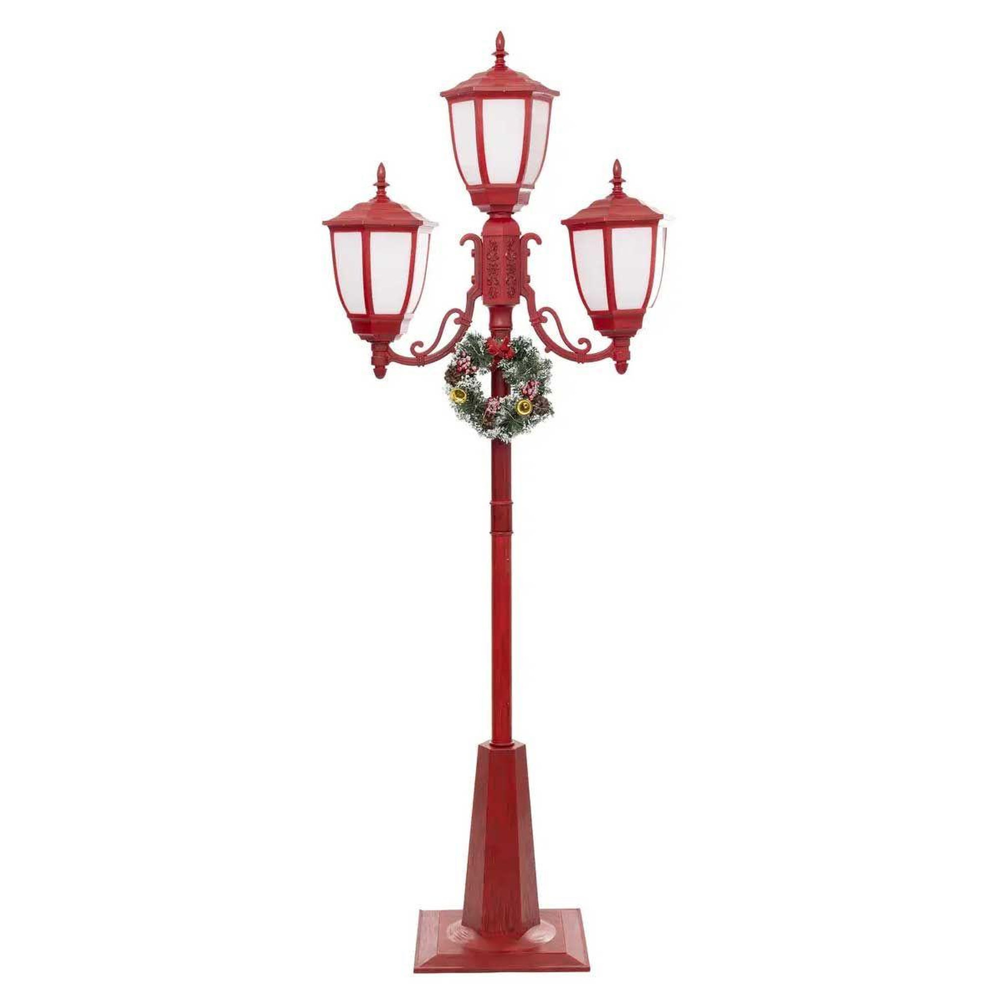 Voir la diapositive 1 : FEERIC LIGHT & CHRISTMAS Décoration lumineuse intérieur  3 lanternes  215cm rouge