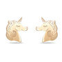 Voir la diapositive 1 : L'ATELIER D'AZUR Boucles d'Oreilles Licornes - Or Jaune - Enfant